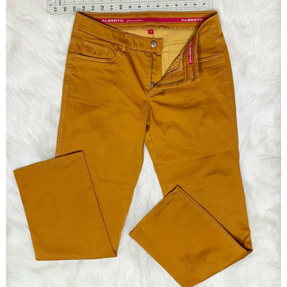 Alberto Women's Size 40 (USA size 10) Golf Pants Pro Modern Fit 3xDRY Gold